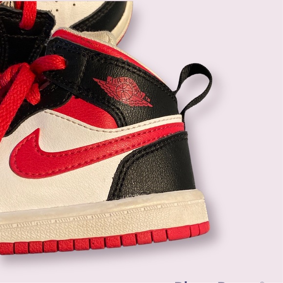 Nike - Air Jordan 1 TD Mid Very Berry Black Red White Size 7C Toddler KIDS - Picture 10 of 11